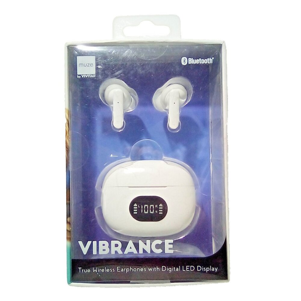 Muze By Vivitar Bluetooth VIBRANCE True Wireless Earphones W/Digital LED display